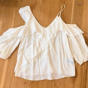 Bailey 44 White Ruffled Blouse